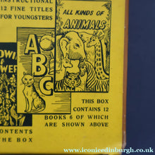 Load image into Gallery viewer, Very Rare Set of MURRAY'S My Learn and Know Books (Treasure Hour). 12 Miniature Books in the Rare Box Shaped Like a Mid Century School Room
