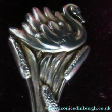 Load image into Gallery viewer, Victorian Hallmarked Silver Salt Dish and Spoons / Pin Cushions. Matching Swan Spoons In Fitted Case
