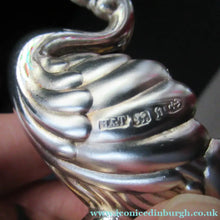 Load image into Gallery viewer, Victorian Hallmarked Silver Salt Dish and Spoons / Pin Cushions. Matching Swan Spoons In Fitted Case
