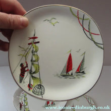 Load image into Gallery viewer, VERY RARE Vintage 1950s Meakin Fishing Pattern Plates: REGATTA PATTERN
