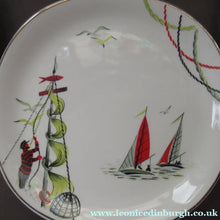 Load image into Gallery viewer, VERY RARE Vintage 1950s Meakin Fishing Pattern Plates: REGATTA PATTERN
