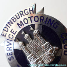 Load image into Gallery viewer, VERY RARE Vintage 1960s EDINBURGH Civil Service Motoring Club Car Badge
