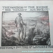 Load image into Gallery viewer, Frank Brangwyn WWI Proof for a Poster. Lithograph. Watch on the Rhine 9th Lancers. Pencil Signed
