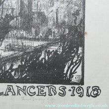 Load image into Gallery viewer, Frank Brangwyn WWI Proof for a Poster. Lithograph. Watch on the Rhine 9th Lancers. Pencil Signed
