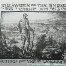 Load image into Gallery viewer, Frank Brangwyn WWI Proof for a Poster. Lithograph. Watch on the Rhine 9th Lancers. Pencil Signed
