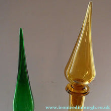 Load image into Gallery viewer, VERY TALL Golden Amber Glass GENIE Vase with Original Hollow Hand Blown Stopper. 27 inches (68.5 cm) - European Glass

