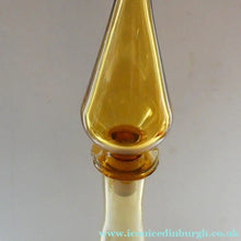 Load image into Gallery viewer, VERY TALL Golden Amber Glass GENIE Vase with Original Hollow Hand Blown Stopper. 27 inches
