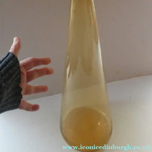 Load image into Gallery viewer, VERY TALL Golden Amber Glass GENIE Vase with Original Hollow Hand Blown Stopper. 27 inches
