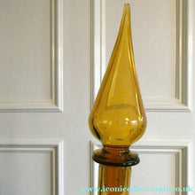 Load image into Gallery viewer, VERY TALL Golden Amber Glass GENIE Vase with Original Hollow Hand Blown Stopper. 27 inches

