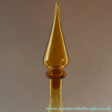 Load image into Gallery viewer, VERY TALL Golden Amber Glass GENIE Vase with Original Hollow Hand Blown Stopper. 27 inches
