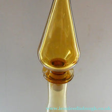 Load image into Gallery viewer, VERY TALL Golden Amber Glass GENIE Vase with Original Hollow Hand Blown Stopper. 27 inches
