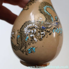 Load image into Gallery viewer, VICTORIAN 1890s Doulton Lambeth Stoneware Bud Vase with Chinoserie Pattern Featuing Two Dragon
