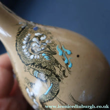 Load image into Gallery viewer, VICTORIAN 1890s Doulton Lambeth Stoneware Bud Vase with Chinoserie Pattern Featuing Two Dragon
