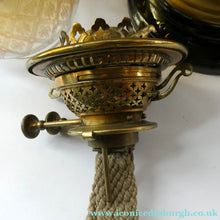 Load image into Gallery viewer, Antique VICTORIAN Paraffin or Oil Lamp with Brass Pillar. COMPLETE
