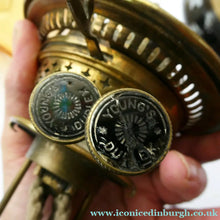 Load image into Gallery viewer, Antique VICTORIAN Paraffin or Oil Lamp with Brass Pillar. COMPLETE
