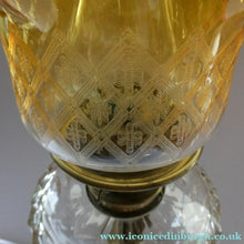 Load image into Gallery viewer, Antique VICTORIAN Paraffin or Oil Lamp with Brass Pillar. COMPLETE
