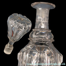Load image into Gallery viewer, EXCEPTIONAL Victorian Bell Decanter with Original Stopper with Facet Cut Ribbing: 13 1/2 inches in height

