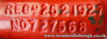 Load image into Gallery viewer, Antique Cast Iron Toad Match Safe or Vesta - with Original Red Paint &amp; Registration Mark 

