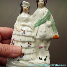 Load image into Gallery viewer, GENUINE Victorian 19th Century Minatirue Staffordshire Figurine of a Couple
