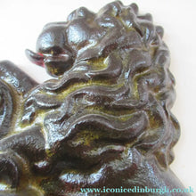 Load image into Gallery viewer, Antique Victorian Cast Iron Lion Rampant Door Stop
