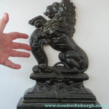 Load image into Gallery viewer, Antique Victorian Cast Iron Lion Rampant Door Stop
