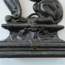 Load image into Gallery viewer, Antique Victorian Cast Iron Lion Rampant Door Stop
