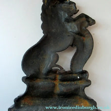 Load image into Gallery viewer, Antique Victorian Cast Iron Lion Rampant Door Stop
