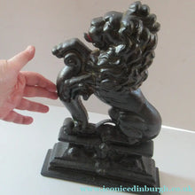 Load image into Gallery viewer, Antique Victorian Cast Iron Lion Rampant Door Stop
