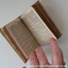 Load image into Gallery viewer, Antique 19th Century MAUCHLINE Ware New Testament Book with Image of Edinburgh Castle and Gardens. FREE POSTAGE
