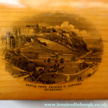 Load image into Gallery viewer, Antique 19th Century MAUCHLINE Ware New Testament Book with Image of Edinburgh Castle and Gardens. FREE POSTAGE
