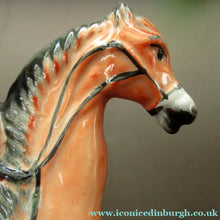 Load image into Gallery viewer, Antique Miniature Staffordshire Flatback Figurine of a Military Gentleman on Horseback
