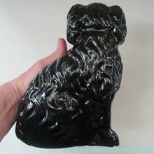 Load image into Gallery viewer, Antique STAFFORDSHIRE Black Jackfield Spaniels with Gold Highlights 
