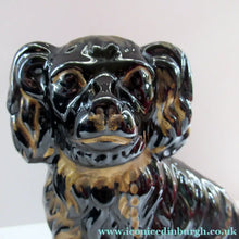 Load image into Gallery viewer, Antique STAFFORDSHIRE Black Jackfield Spaniels with Gold Highlights 
