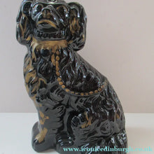 Load image into Gallery viewer, Antique STAFFORDSHIRE Black Jackfield Spaniels with Gold Highlights 
