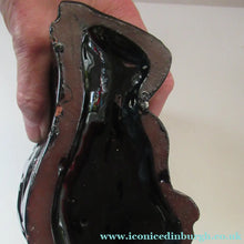 Load image into Gallery viewer, Antique STAFFORDSHIRE Black Jackfield Spaniels with Gold Highlights 
