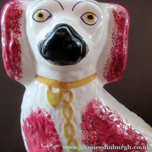 Load image into Gallery viewer, LARGE Antique Pair of Staffordshire Dogs Chimney Spaniels / Wally Dugs; 12 1/4 inches
