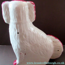 Load image into Gallery viewer, LARGE Antique Pair of Staffordshire Dogs Chimney Spaniels / Wally Dugs; 12 1/4 inches
