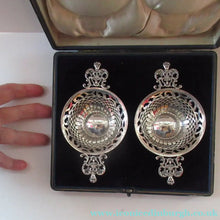 Load image into Gallery viewer, 1901 Victorian Sterling Silver Bon Bon Dishes with Angel Head Handles
