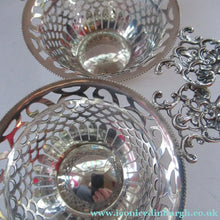 Load image into Gallery viewer, 1901 Victorian Sterling Silver Bon Bon Dishese with Angel Head Handles
