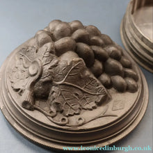 Load image into Gallery viewer, RARE SURVIVOR. Victorian Pewter Ice / Ice Cream Mould with Fruiting Vine Decoration on the Lid 
