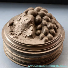 Load image into Gallery viewer, RARE SURVIVOR. Victorian Pewter Ice / Ice Cream Mould with Fruiting Vine Decoration on the Lid 

