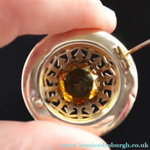 Load image into Gallery viewer, Antique SCOTTISH VICTORIAN SILVER &amp; Agate Brooch or Pin. Raised Central Cairngorm Stone
