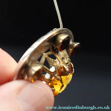 Load image into Gallery viewer, Antique SCOTTISH VICTORIAN SILVER &amp; Agate Brooch or Pin. Raised Central Cairngorm Stone
