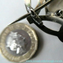 Load image into Gallery viewer, Antique Victorian Silver and Blue Enamel Brooch with Large Faceted Paste Stone
