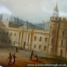 Load image into Gallery viewer, Victorian Silver Brooch with Miniature Painting of Holyrood Palace in Edinburgh
