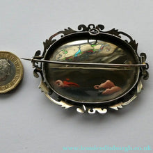 Load image into Gallery viewer, Victorian Silver Brooch with Miniature Painting of Holyrood Palace in Edinburgh
