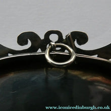 Load image into Gallery viewer, Victorian Silver Brooch with Miniature Painting of Holyrood Palace in Edinburgh
