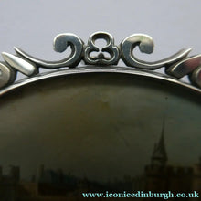 Load image into Gallery viewer, Victorian Silver Brooch with Miniature Painting of Holyrood Palace in Edinburgh
