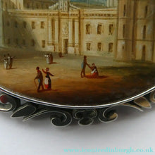 Load image into Gallery viewer, Victorian Silver Brooch with Miniature Painting of Holyrood Palace in Edinburgh
