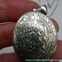 Load image into Gallery viewer, Large Victorian Solid Silver Locket and Thick Chain
